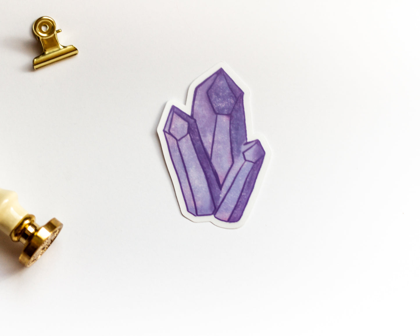 Raw Crystal Stone Gem Sticker - Waterproof Clear Vinyl Hydroflask Sticker, Mystical Raw Crystal Sticker for Laptop