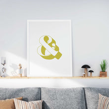 Load image into Gallery viewer, Chartreuse Ampersand Typography 8x10 Unframed Poster Art Print