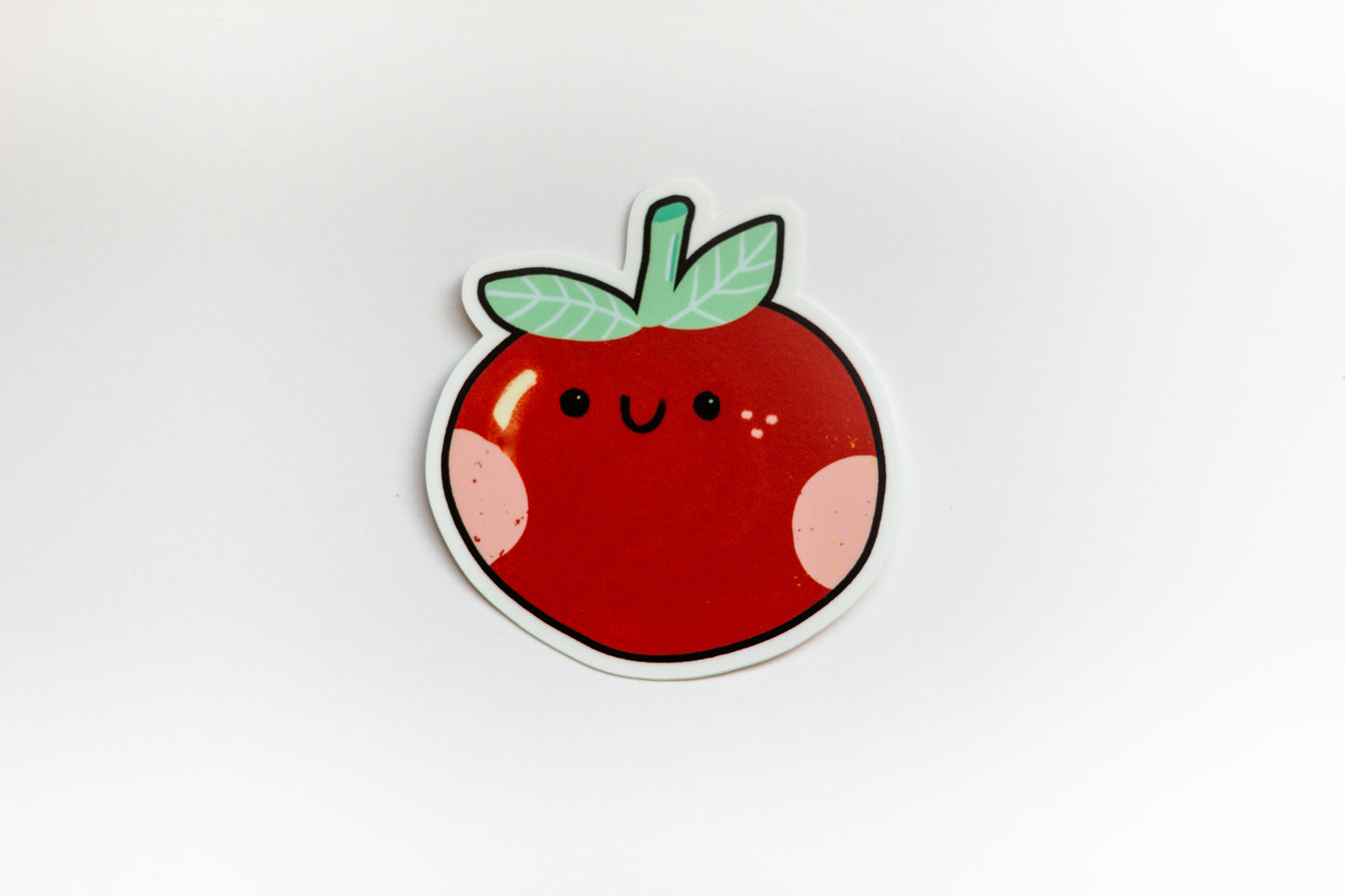 Red Apple Transparent Sticker - Cottagecore Aesthetic Sticker - Waterproof Sticker