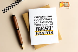 Happy Birthday to My Best Friend Birthday Card