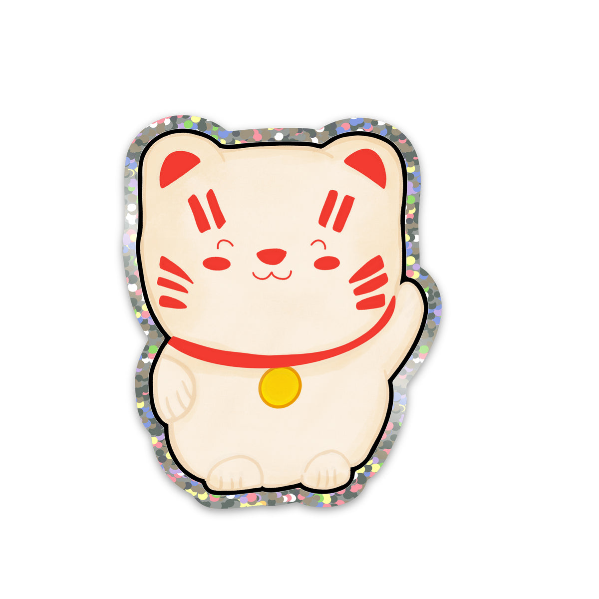 Lucky Cat Vinyl Glitter Sticker – Habitude Paper