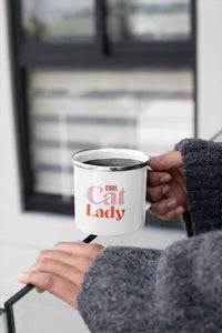 Cool Cat Lady | White Camper Mug - 12oz