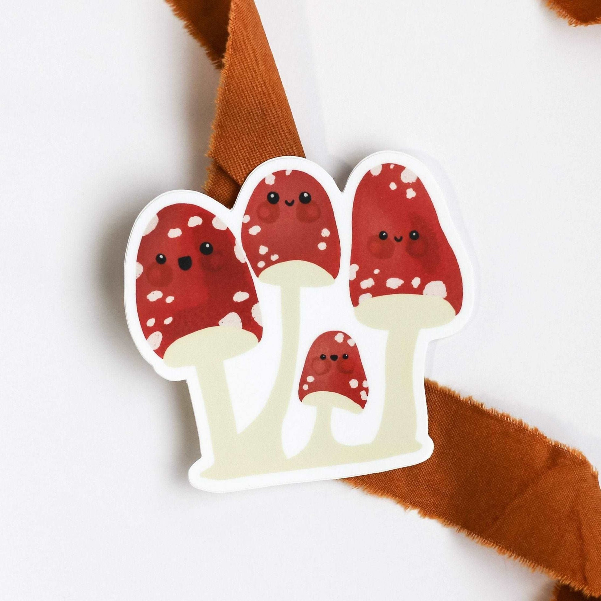Boho Red Mushrooms Vinyl Sticker