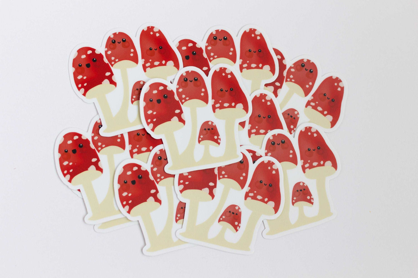 Boho Red Mushrooms Vinyl Sticker