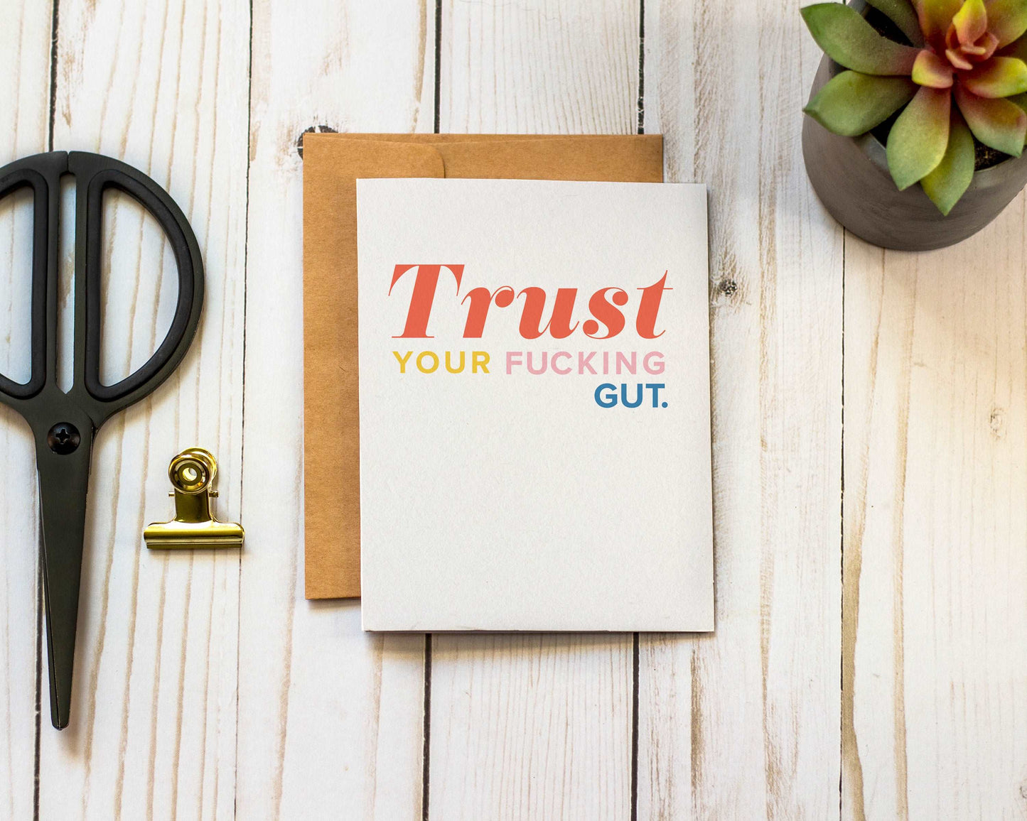 Trust Your Fucking Gut | Good Luck Card | Congratulations Greeting Card