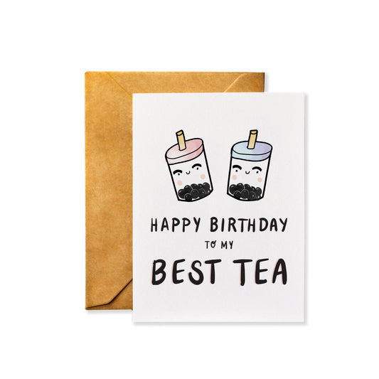Happy Birthday to my Best Tea - Birthday Greeting Card for Best Friend, Sister, BFF