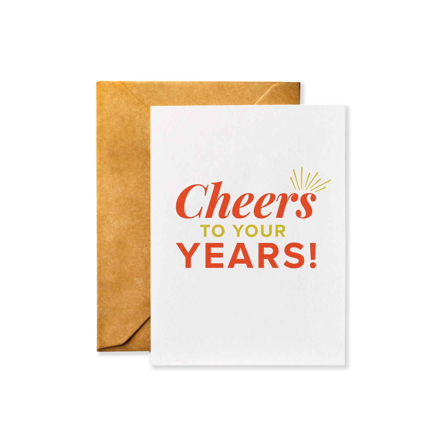 Cheers to Your Years - Birthday Card with Kraft Envelope (Blank Inside)
