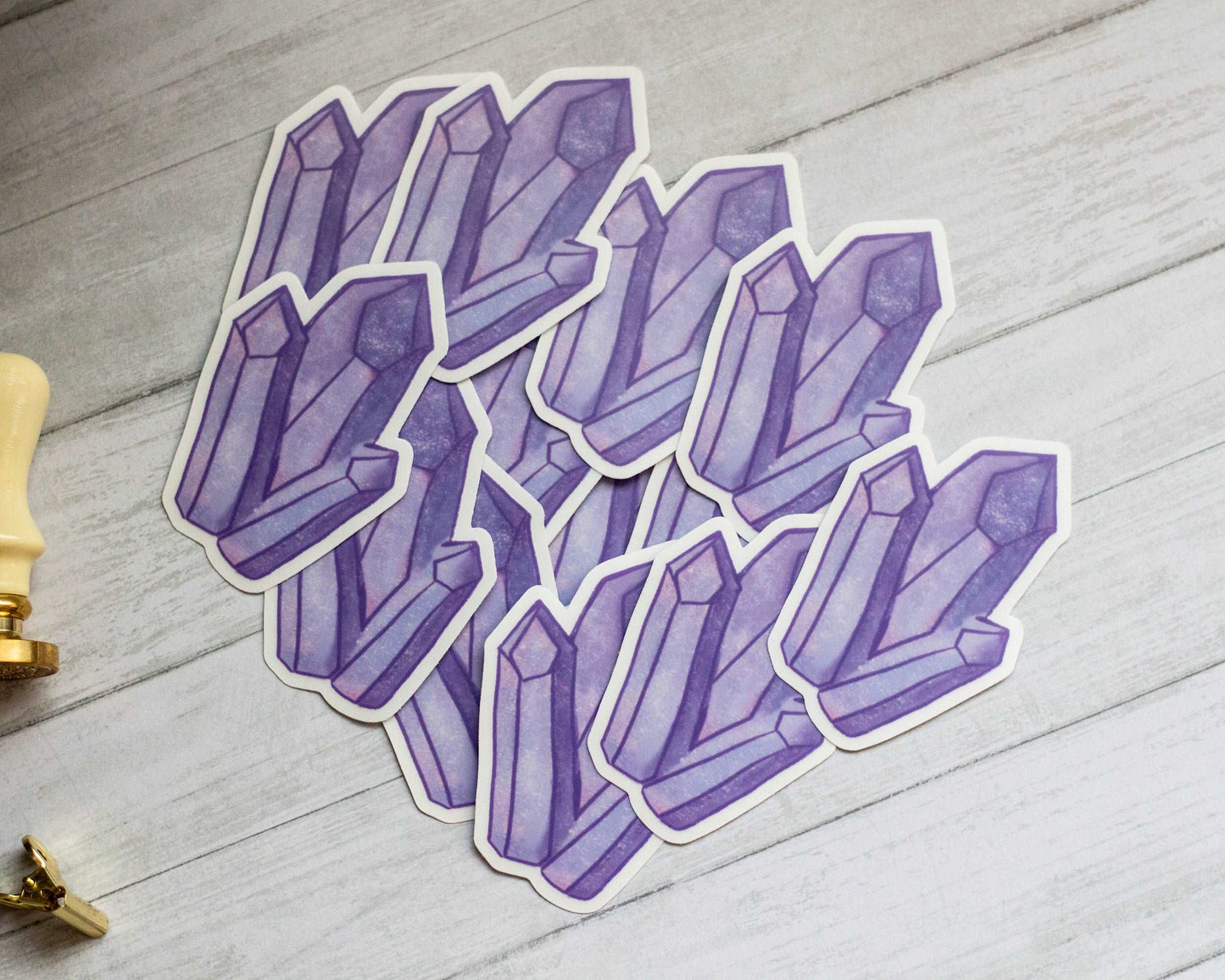 Raw Crystal Stone Gem Sticker - Waterproof Clear Vinyl Hydroflask Sticker, Mystical Raw Crystal Sticker for Laptop