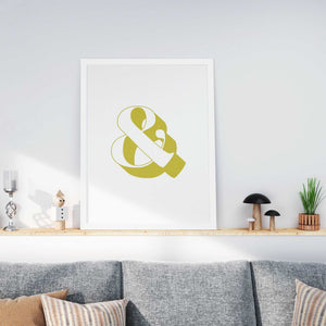 Chartreuse Ampersand Typography 8x10 Unframed Poster Art Print