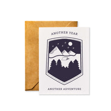 Load image into Gallery viewer, Minimalist Illustrative Birthday Card, Mountains Camping Under the Stars Outdoor Lovers Birthday Card, Another Year Another Adventure Cute Birthday Cards for Him
