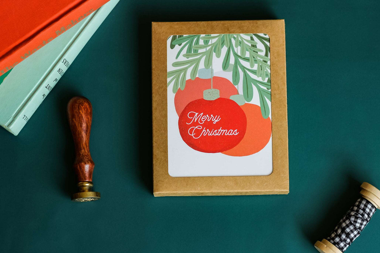 Merry Christmas Cards | Set of 6 Christmas Cards with Kraft Envelopes