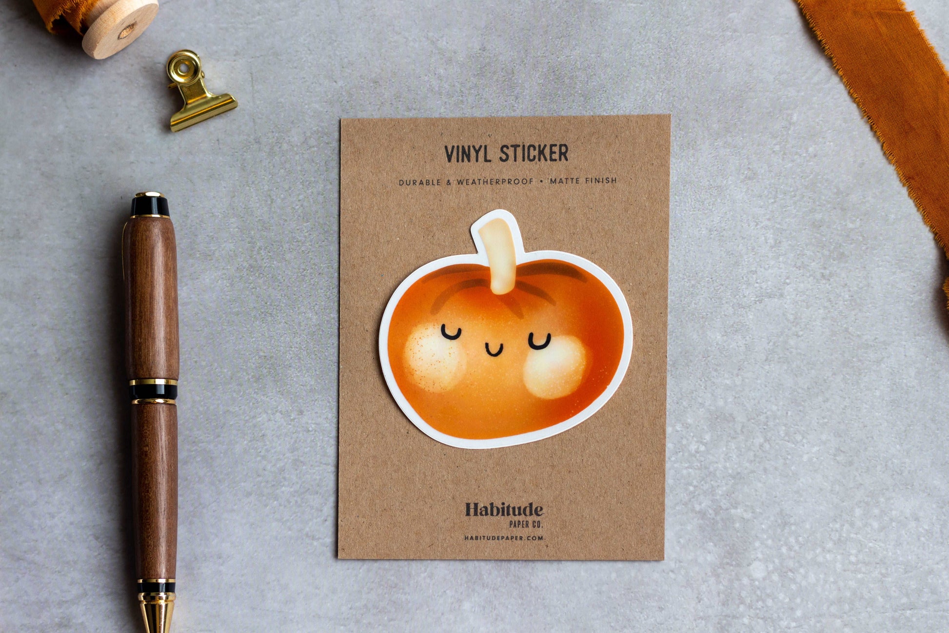 Pumpkin Sticker - Clear Vinyl Pumpkin Decal