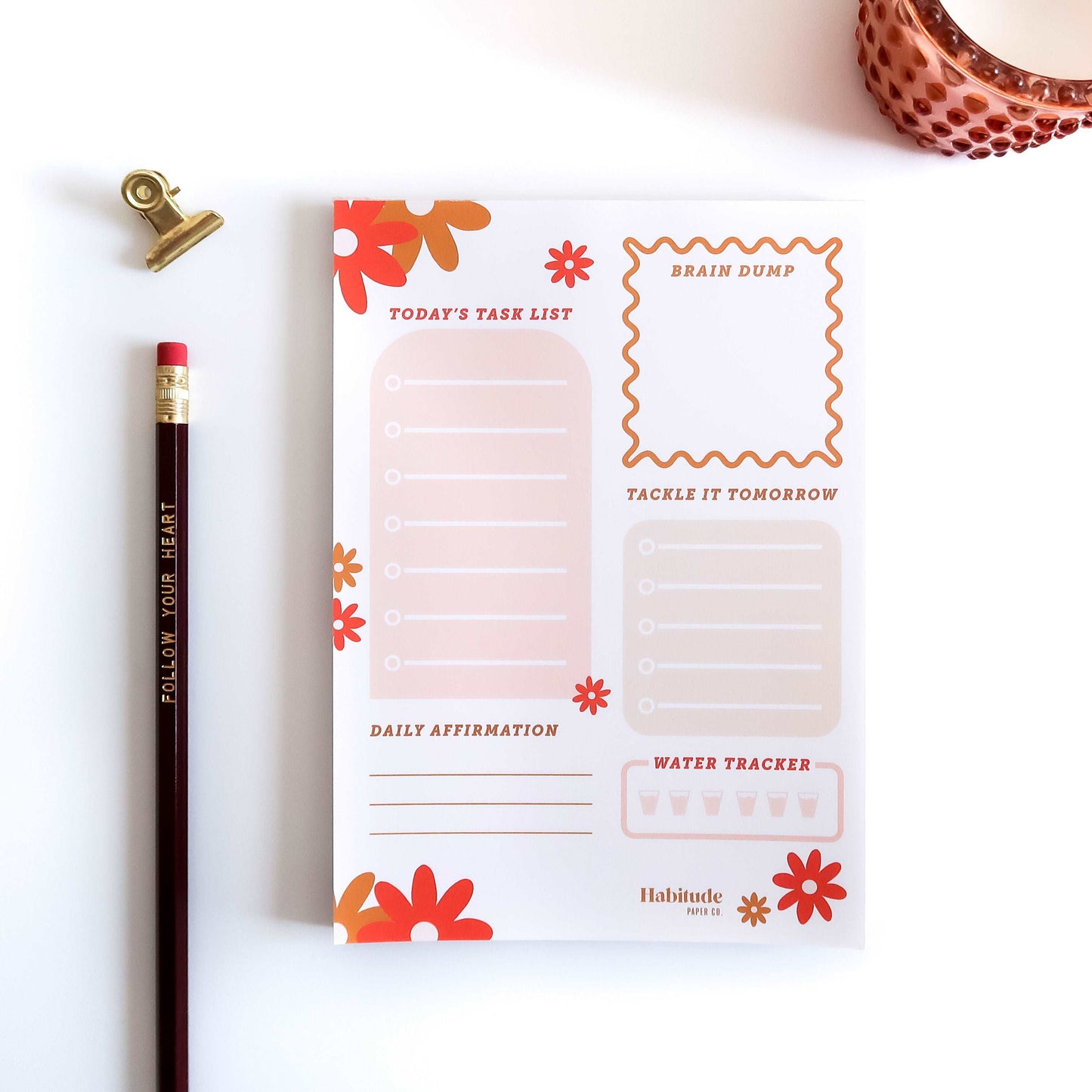 Retro Daisies Daily Planner Notepad