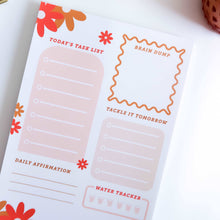 Load image into Gallery viewer, Retro Daisies Daily Planner Notepad