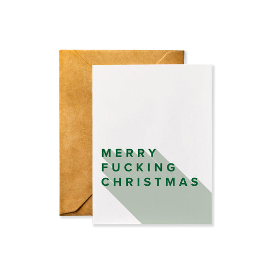 Merry Fucking Christmas - Funny Christmas Holiday Card with Kraft Envelope