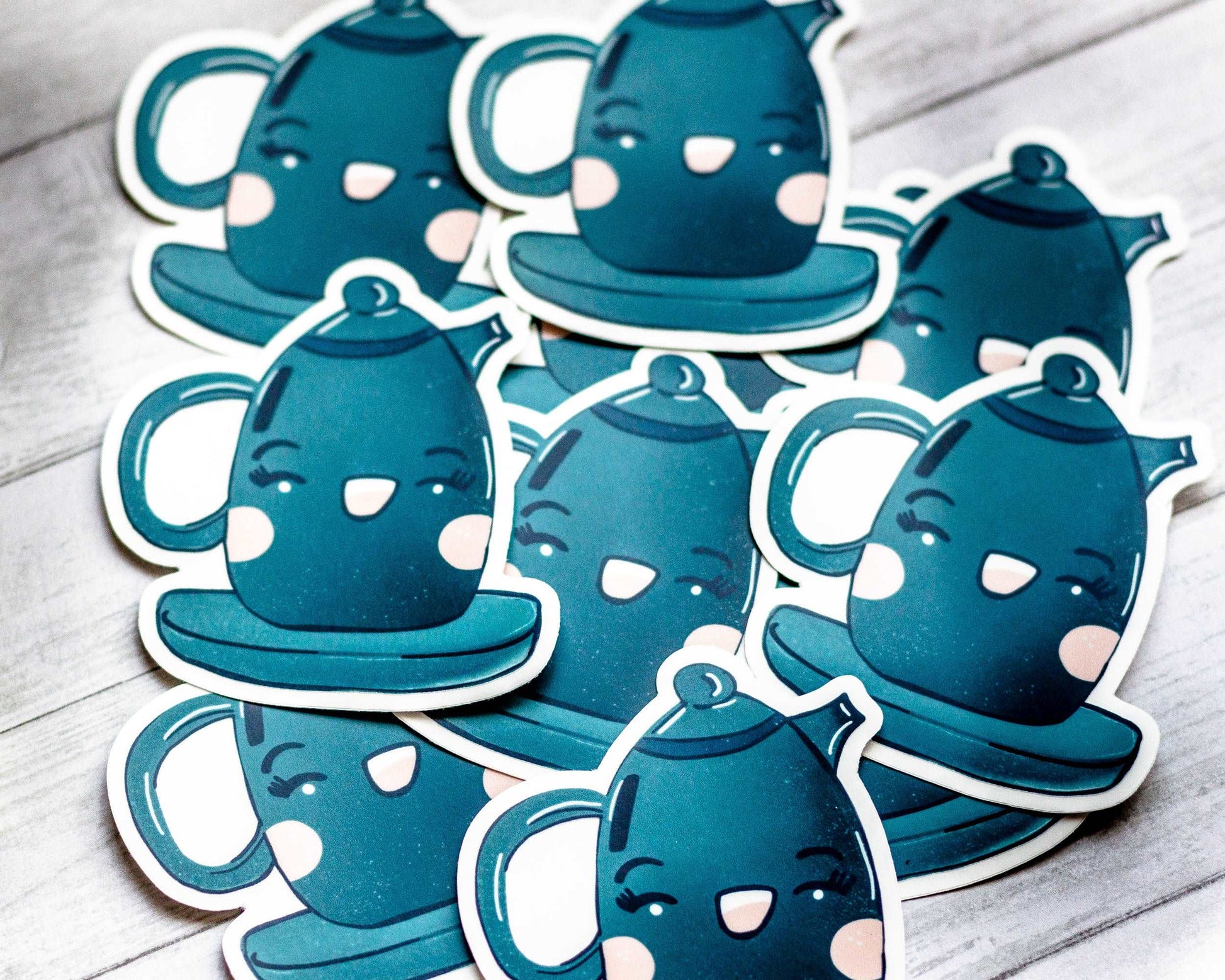 Blue Teapot Cutie Vinyl Sticker