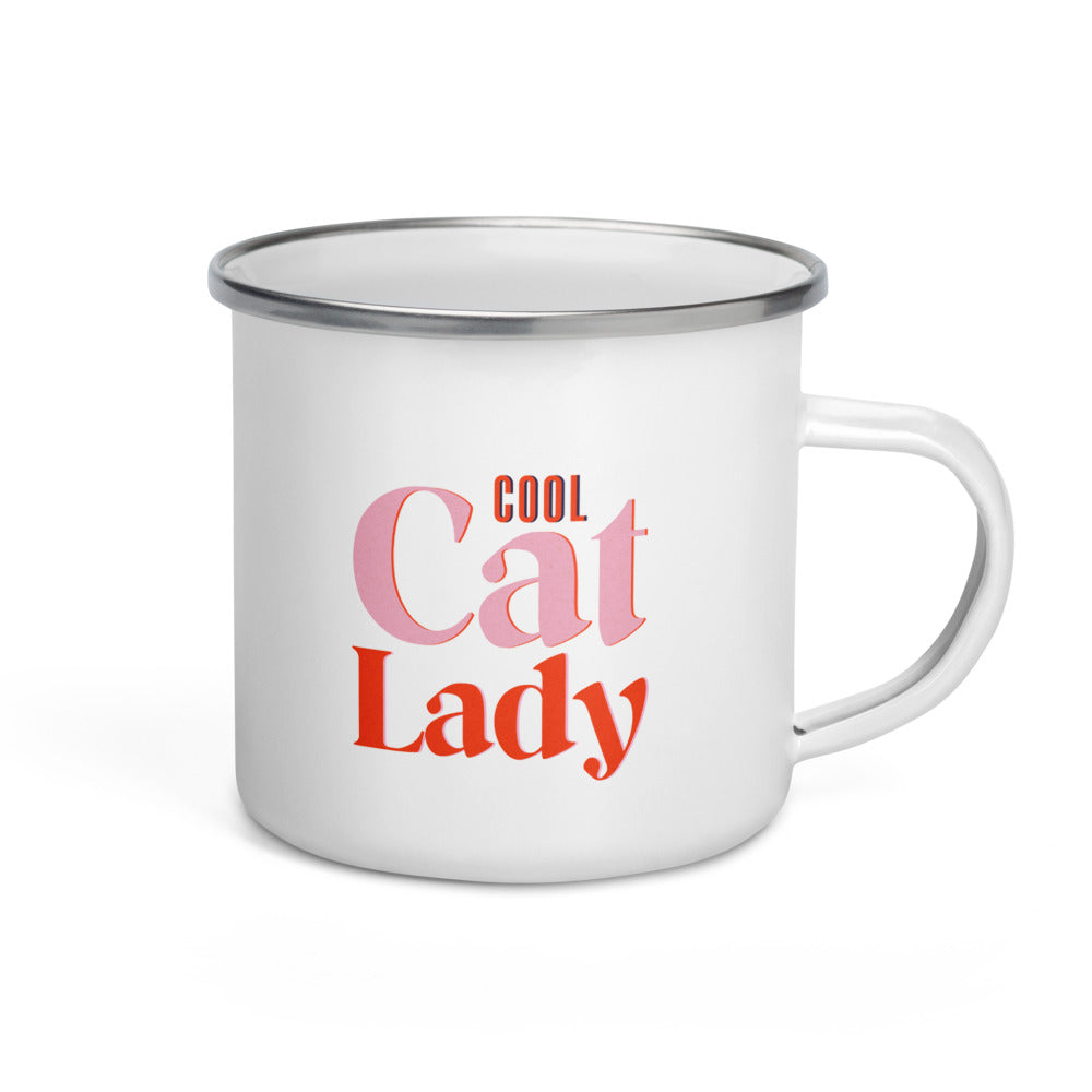 Cool Cat Lady | White Camper Mug - 12oz