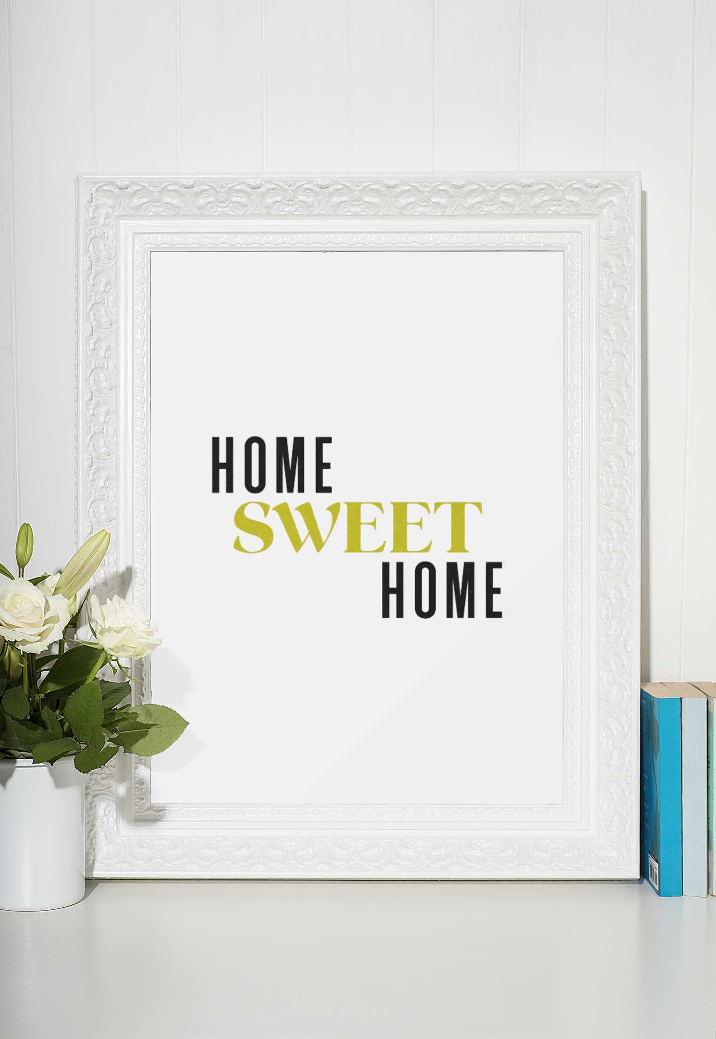 Home Sweet Home Art Print | Unframed 8x10 Typographic Quote 8x10 Wall Decor Sign